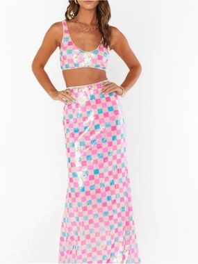 Show Me Your MuMu Checkered Sequin Set